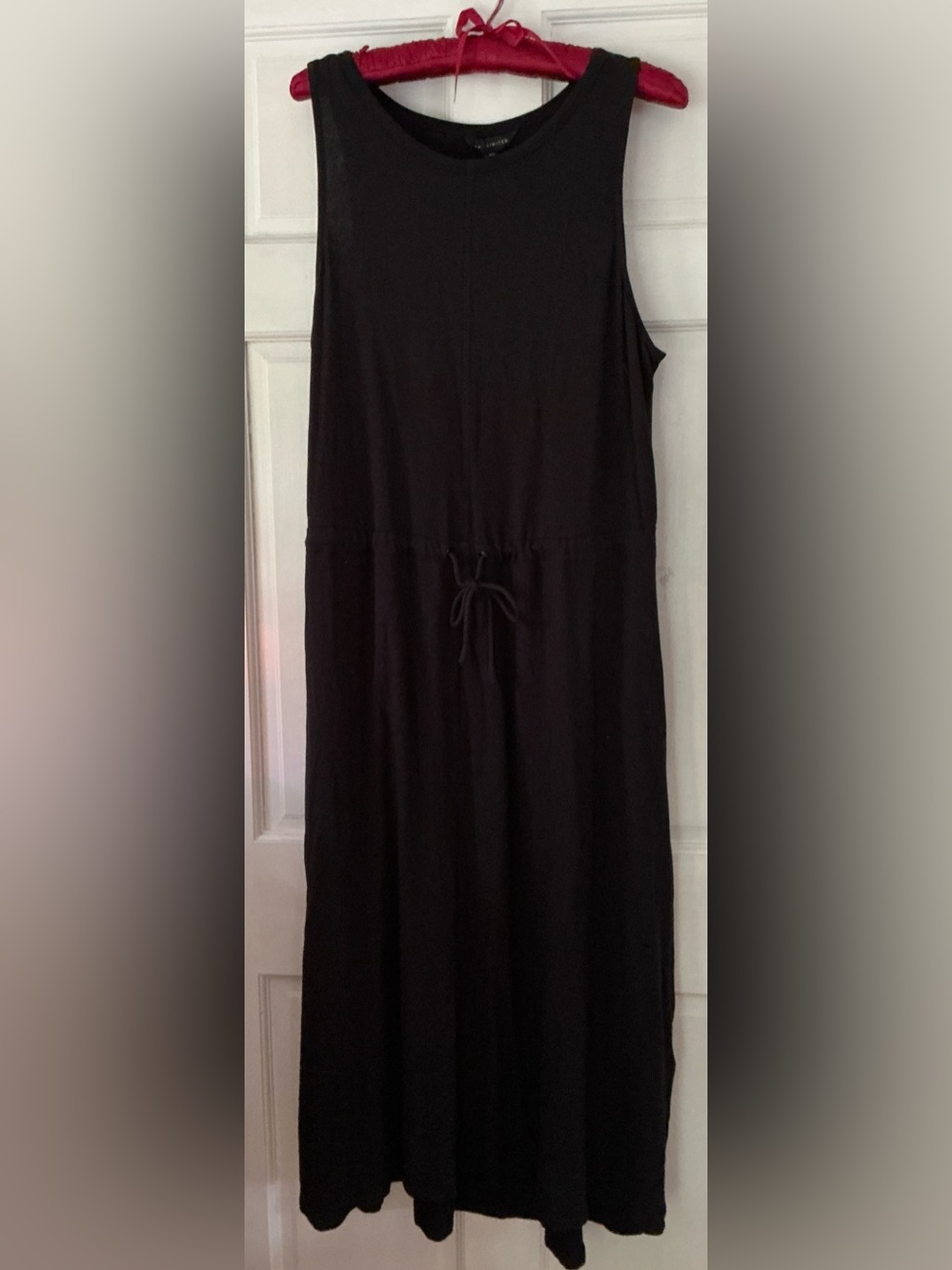 NEW LIMITED Black Sleeveless Drawstring Waist MIDI Dress